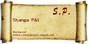 Stanga Pál névjegykártya